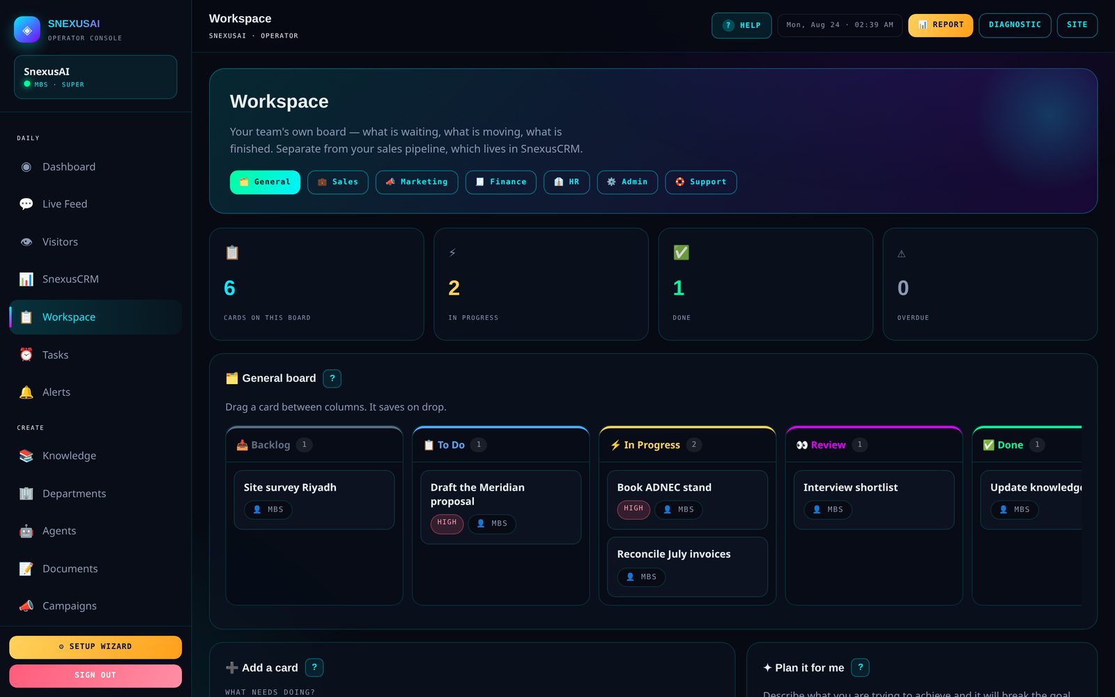 SnexusAI team workspace
