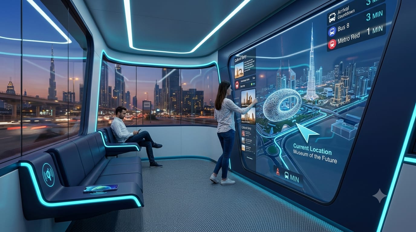 Pod interior multi-touch wall